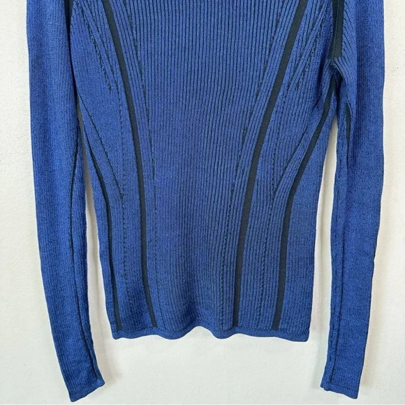 Diane Von Furstenberg Navy and Black Crew Neck Sweater - Picture 16 of 16